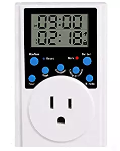 Timer Outlet, Multifunctional Infinite Cycle Programmable Plug-in Digital Timer Switchor for Appliances,Overload Protection,light timer 15A/1800W