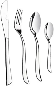 Royal 20-Piece Silverware Set – 18/10 Stainless Steel Utensil Forks Spoons Knives Set, Mirror Polished Cutlery Flatware Set - Curved Design