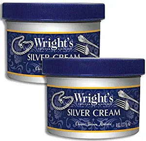 Wright's Silver Cleaner and Polish Cream - 2 Pack - 8 Ounce - Gently Clean and Remove Tarnish Without Scratching
