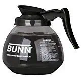 BUNN Coffee Pot Decanter/Carafe Black Regular - New Glass Design Shape - Ergonomic Handle - 12 Cup Capacity (Pack of 3)