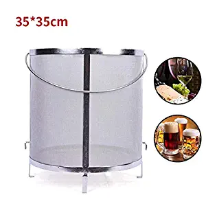 YUEWO Filter Extra Large13.7x13.7 Inch Brewing Hopper Spider Strainer 304 Stainless Steel 300-400 Micron Mesh Homebrew Hops Beer Tea Kettle Brew Filter