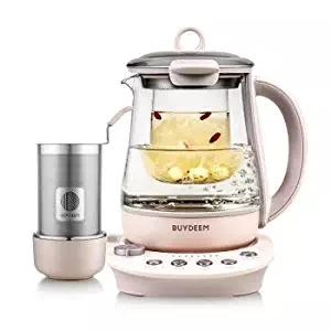 Buydeem K2693 Health-Care Beverage Tea Maker and Kettle, 9-in-1 Programmable Brew Cooker Master, 1.5 L, Pink 