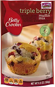 Betty Crocker Muffin Mix, Triple Berry, 6.5 Ounce (Pack of 9)