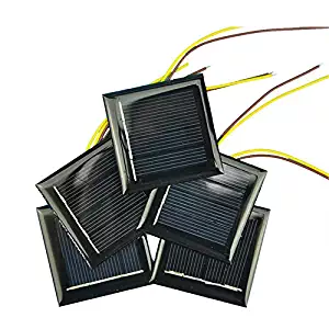 AOSHIKE 10Pcs 2V 130MA Micro Solar Panels Photovoltaic Solar Cells with 15CM Wires Power Charger Solars Epoxy Plate DIY Projects Toys 54x54mm (2V 130MA 54x54MM)