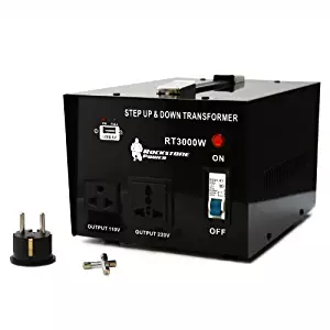 Rockstone Power Heavy Duty Step Up/Down Voltage Transformer Converter - Step Up/Down 110/120/220/240 Volt - 5V USB Port - CE Certified (3000 Watt)
