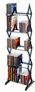 Atlantic Mitsu 5-Tier Media Rack - 130 CD or 90 DVD/BluRay/Games in a Space Saving, Customizable Clear Smoke Finish, PN64835195