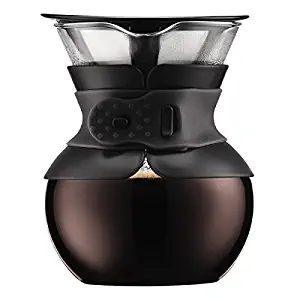 BODUM 11592-01S Pour Over Coffee Maker with Permanent Filter, 17 Ounce, Black