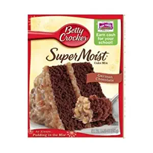 Betty Crocker Super Moist German Chocolate Cake Mix 15.25 oz (Pack of 12)