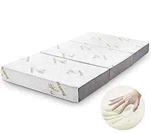 Best 4 Inch Foam Tri-Folding Mattress Topper With Cover Set