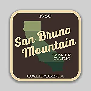 JMM Industries San Bruno Mountain State Park California Vinyl Decal Sticker Car Window Bumper 2-Pack 4-Inches by 4-Inches Premium Quality UV Protective Laminate SPS666