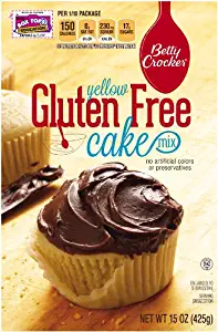 Betty Crocker Baking Mix, Gluten Free Cake Mix, Yellow, 15 Oz Box (Pack of 6)