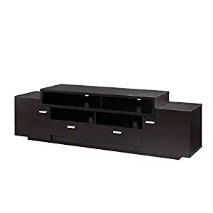 Best 72 Inch Dark Brown Wood Tv Stand With Drawers