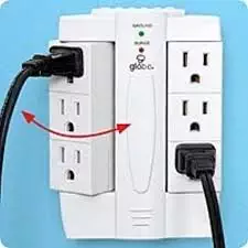 Side Socket 6 Plug Swivel Outlet - Plug Up To 6 Cords In And Swivel To The Side - Creates Space Where You Need It Most