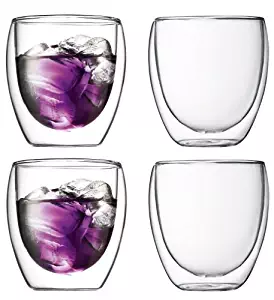 Bodum Pavina Double-wall Insulated 8.5-ounce Glasses, Set of 4