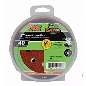 ALI INDUSTRIES 4347 8 Hole Hook and Loop 40 25 CT Grit Disc, 5-Inch, 50-Pack