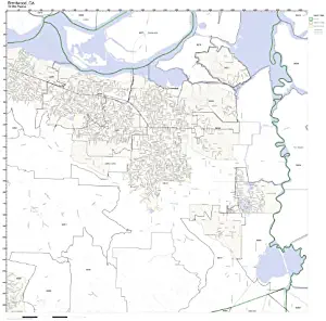 Brentwood, CA ZIP Code Map Laminated