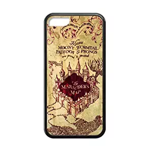 Retro Vintage Harry Potter MARAUDERS MAP iPhone 5c Case Best Durable Silicone Phone Case for iPhone 5C