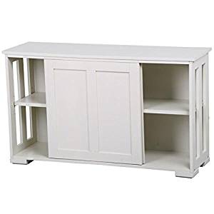 Yaheetech Antique White Sliding Door Buffet Sideboard Stackable Cabinets Kitchen Dining Room Storage Cupboard