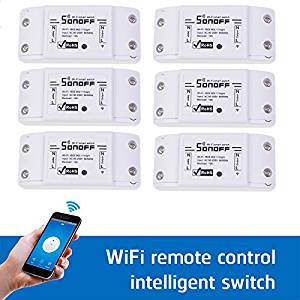 Sonoff WiFi Switch Pack of 6 Wireless Remote Control Electrical for Household Appliances Compatible with Alexa DIY Your Home via Iphone Android App
