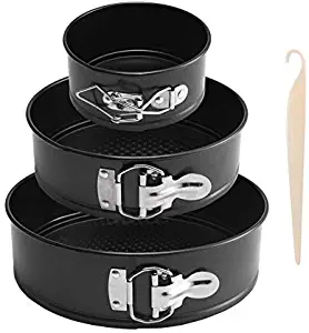 CANDeal Cake Tin Set, Quick Release Springform Cake Tin 4''/7''/9'' Round Non-Stick Cake Pan Bake Tray Tins with Loose Base (Easy-demould Spatula Included)