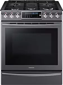 Samsung Appliance NX58K9500WG 30" Slide-in Gas Range with Sealed Burner Cooktop, 5.8 cu. ft. Primary Oven Capacity, in Black Stainless Steel