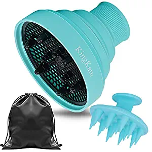 Collapsible Hair Dryer Diffuser Attachment - Lightweight Portable with Travel Bag