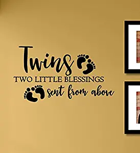 Twins Two Little Blessings Sent from Above Vinyl Wall Art Decal Sticker