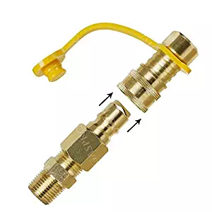 GASPRO 3/8 Inch Natural Gas Quick Connect Fittings，LP Gas Propane Hose Quick Disconnect Kit, 100% Solid Brass