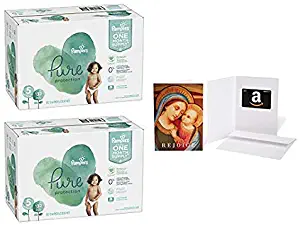 Size 5, 132 Count - Pampers Pure Disposable Baby Diapers, Hypoallergenic and Fragrance Free Protection (2 Qty) with Amazon.com $20 Gift Card in a Greeting Card (Madonna with Child Design)