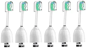 E-Series Replacement Brush Heads, Compatible with Philips Sonicare E-Series Essence, Xtreme, Elite and Advance Tootbhrush - Pack of 6
