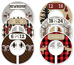 Mumsy Goose Baby Nursery Closet Dividers, Closet Organizers, Baby Boy Woodland Clothes Sizers