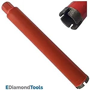 Wet Drill Core Bits for Hard Concrete, Granite, Brick, and Block - 1.5" Diameter 5/8”–11 Threaded #30/40 Diamond Grits