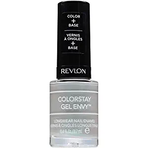 Revlon ColorStay Gel Envy Longwear Nail Polish, with Built-in Base Coat & Glossy Shine Finish, in Black/Grey, 335 Roll The Dice, 0.4 oz