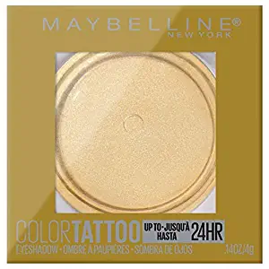 Maybelline New York Color Tattooup to 24Hr Longwear Waterproof Fade Crease Resistant Blendable Cream Eyeshadow Pots Makeup, Golden Girl, 0.14 oz