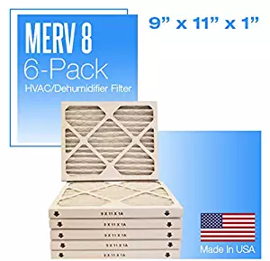 9x11x1 MERV 8 Pleated Air Filter - 6 Pack