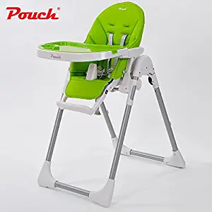 POUCH baby highchair, adjustable baby dining chair, fold feed chair (green)