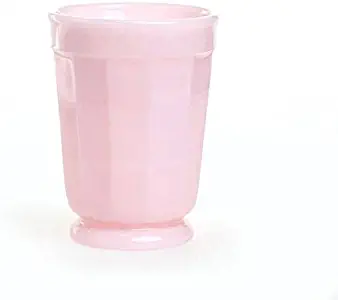 Pink Milk Glass Tumbler Paneled Sides Hande Made