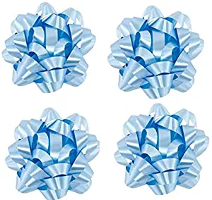 Worlds Light Blue Gift Wrap Bows,Satin Finish Confetti Bows-Christmas Ribbon Gift Bows 4" Inch (12 Pack)