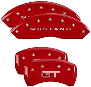 MGP Caliper Covers 10197SMG2RD for 2005-2009 Ford Mustang –Red Brake Covers Mustang/GT (S197) (Set of 4)