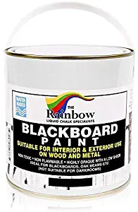 Chalkboard Blackboard Paint - Black - Liter - Brush on Wood, Metal, Glass, Wall, Plaster Boards Sign, Frame or Any Surface. Use with Chalk Pen Wet Erase, Safe and Non-Toxic, Matte Finish