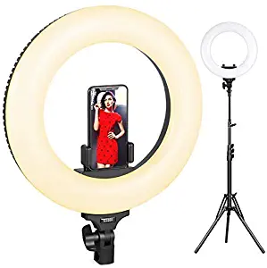 Ring Light,ESDDI LED 18inch Selfie Ring Light, Dimmable 3200K-5600K Adjustable Color Temperature with Light Stand, Phone Adapter, Soft Tube for Studio Lighting, YouTube Video, Vlog, Selfie, Portrait