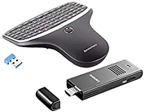 Lenovo Ideacentre Stick 300 Mini Desktop (Intel Atom Z3735F, 2 GB RAM, 32GB eMMC, Windows 10) and Lenovo N5902 Enhanced Multimedia Remote with Backlit Keyboard Bundle