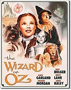 Anjoes Wizard of Oz Illustrated Poster Classic Dorthy Movie Wall Decor Metal Tin Sign 8x12in