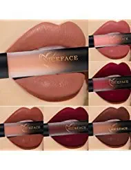 NICEFACE Matte Lipstick Gloss set, 6 pcs Waterproof Matte Liquid Lipstick Long Lasting Lip Gloss