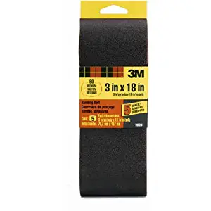 3M 99261NA Sanding Belt Medium 80-Grit 3 by 18-Inch, 5-Pack
