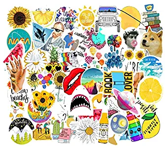 Mai Zi Vsco Stickers for Water Bottles 50 pcs Laptop Stickers Waterproof Stickers Pack Cute Aesthetics Stickers for Teens Girls (50 Pieces Series 01)