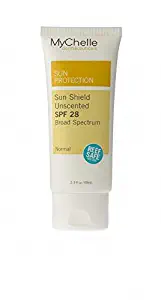 MyChelle Dermaceuticals Sun Shield SPF 28 Unscented, Daily Broad-Spectrum Protection, Mineral Based Sunscreen for All Skin Types, Gluten Free & Vegan and Cruelty-Free, 2.3 fl oz