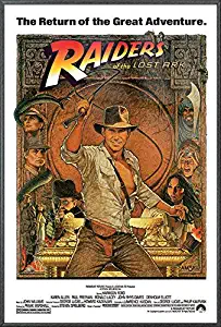 Raiders of The Lost Ark - Indiana Jones - Framed Movie Poster/Print (1982 Re-Release) (Size: 24 inches x 36 inches)