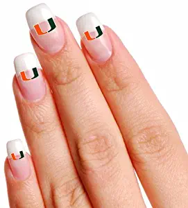 Football Fanatics NCAA Miami Hurricanes 16 Mini Temporary Nail Tattoos