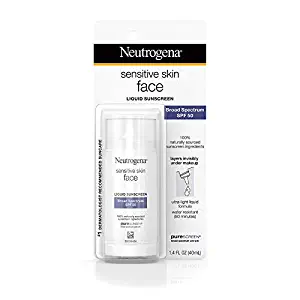 Neutrogena Sensitive Skin Face Liquid Sunscreen SPF 50, 1.4 oz (Pack of 3)